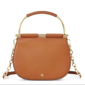 Polo Ralph Lauren Mason Crossbody Satchel in Tan Leather. NEVER WORN.